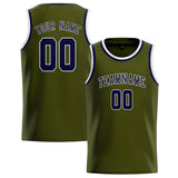 Custom Olive & Navy Colors Design Sports Basketball Jersey