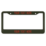 Custom Olive Orange Red License Plate Frame