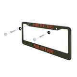 Custom Olive Orange Red License Plate Frame