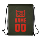 Custom Olive Orange Red Drawstring Bag