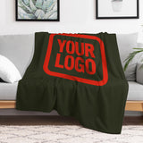 Custom Olive Orange Red Blanket