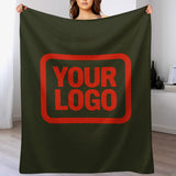 Custom Olive Orange Red Blanket