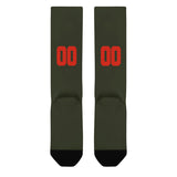 Custom Olive Orange Red Knee-High Sock