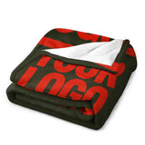 Custom Olive Orange Red Blanket