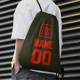 Custom Olive Orange Red Drawstring Bag