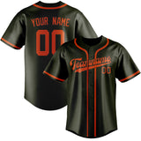 Custom Olive & Orange Red Colors Design Sports Baseball Jersey