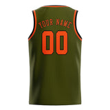 Custom Olive & Orange Red Colors Design Sports Basketball Jersey