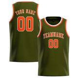 Custom Olive & Orange Red Colors Design Sports Basketball Jersey
