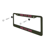 Custom Olive Pink License Plate Frame