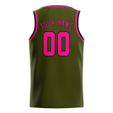 Custom Olive & Pink Colors Design Sports Basketball Jersey