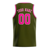 Custom Olive & Pink Colors Design Sports Basketball Jersey