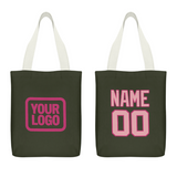 Custom Olive Light Pink Canvas Tote Bag