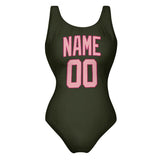 Custom Olive Light Pink Swimsuit