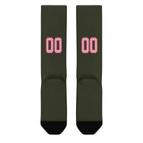 Custom Olive Light Pink Knee-High Sock
