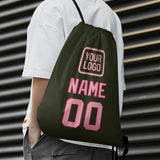 Custom Olive Light Pink Drawstring Bag