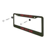 Custom Olive Red License Plate Frame