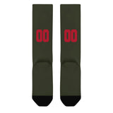 Custom Olive Red Knee-High Sock