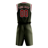 Custom Olive Red Basketball Set