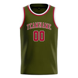 Custom Olive & Red Colors Design Sports Basketball Jersey