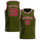 Custom Olive & Red Colors Design Sports Basketball Jersey