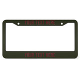 Custom Olive Crimson Red License Plate Frame