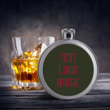 Custom Olive Crimson Red Hip Flask