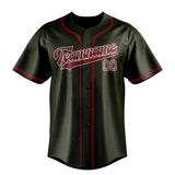 Custom Olive & Crimson Red Colors Design Sports Baseball Jersey