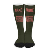 Custom Olive Copper Rose Knee-High Sock