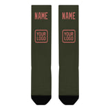 Custom Olive Copper Rose Knee-High Sock