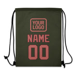 Custom Olive Copper Rose Drawstring Bag