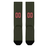 Custom Olive Copper Rose Knee-High Sock