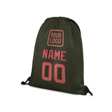 Custom Olive Copper Rose Drawstring Bag