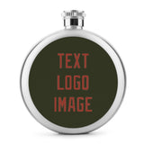 Custom Olive Coral Red Hip Flask