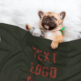 Custom Olive Coral Red Pet Blanket