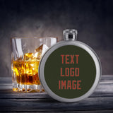 Custom Olive Coral Red Hip Flask