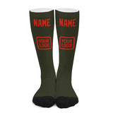 Custom Olive Orange Red Knee-High Sock