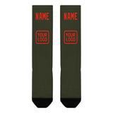 Custom Olive Orange Red Knee-High Sock