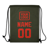 Custom Olive Orange Red Drawstring Bag