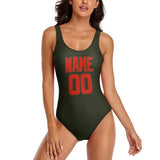 Custom Olive Orange Red Swimsuit
