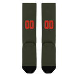 Custom Olive Orange Red Knee-High Sock