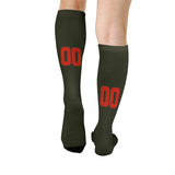 Custom Olive Orange Red Knee-High Sock