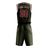 Custom Olive Coral Red Basketball Set