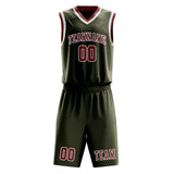 Custom Olive Coral Red Basketball Set