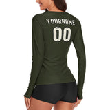 Custom Olive Cream Women's Long-Sleeve Shirt