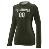 Custom Olive Cream Women's Long-Sleeve Shirt