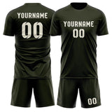 Custom Olive Cream Soccer Jersey