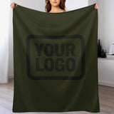 Custom Olive Black Blanket