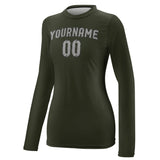 Custom Olive Gray Women's Long-Sleeve Shirt