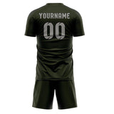 Custom Olive Gray Soccer Jersey
