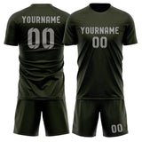 Custom Olive Gray Soccer Jersey